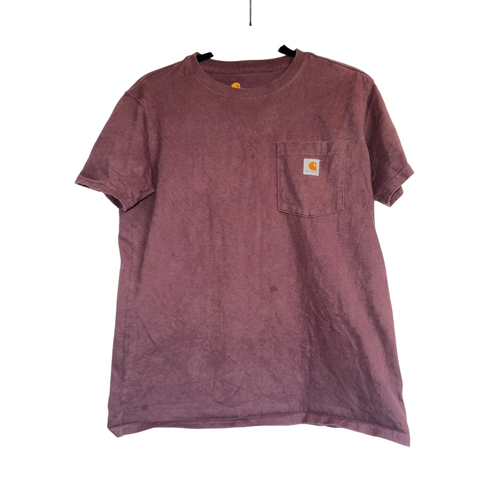 Carhartt Original Fit Womens T-Shirt Top Pocket Burgundyā Small S Casual